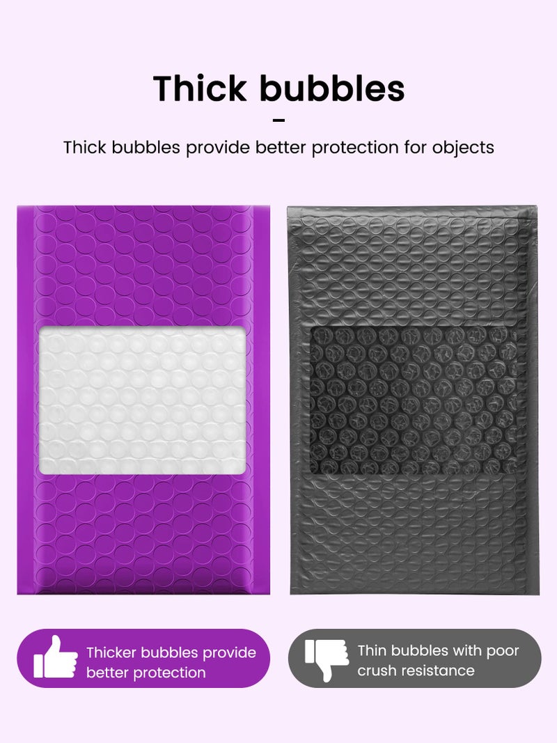 GSSUSA GSSSUSA Bubble Mailers 4x8 Inch 50 Pack Padded Envelopes Usable Size 4x7 Inch Shipping Envelopes Self Seal Small Packaging Shipping Bags for Mailing Jewelry, Small Business, Purple - Image 4